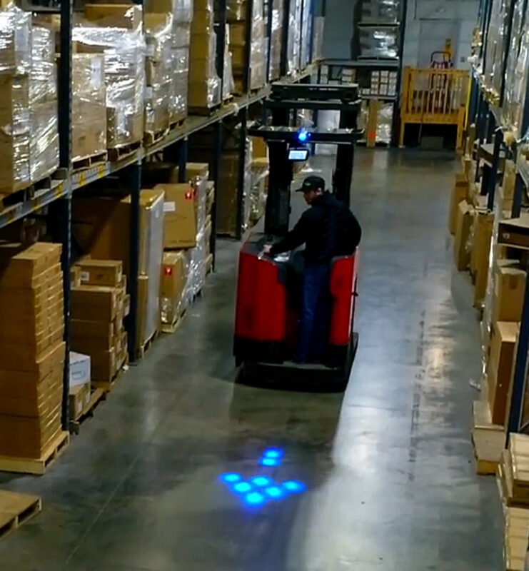 forklift blue arrow light