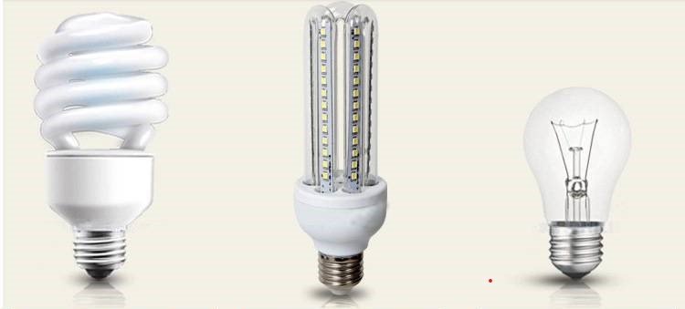 Comparison between LED lamp and incandescent lamp