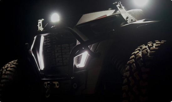 automotive flood lights on the truck