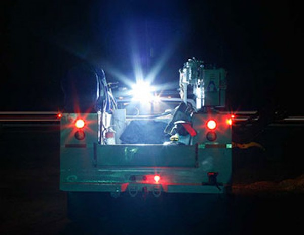truck work lights on the truck